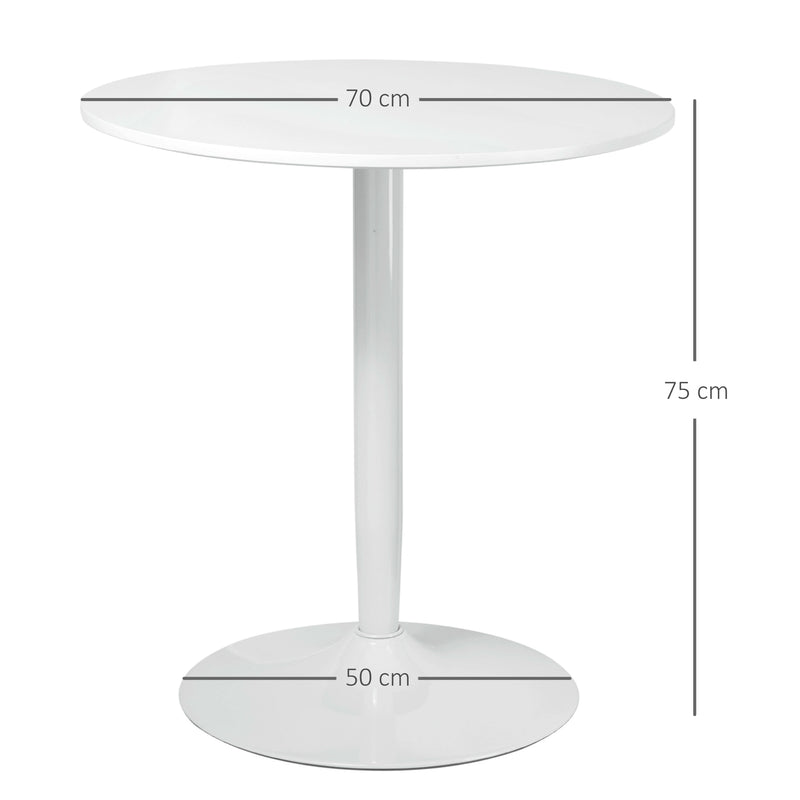 Two Seater Round Dining Table for Small Kitchens or Apartments Minimalist Design White