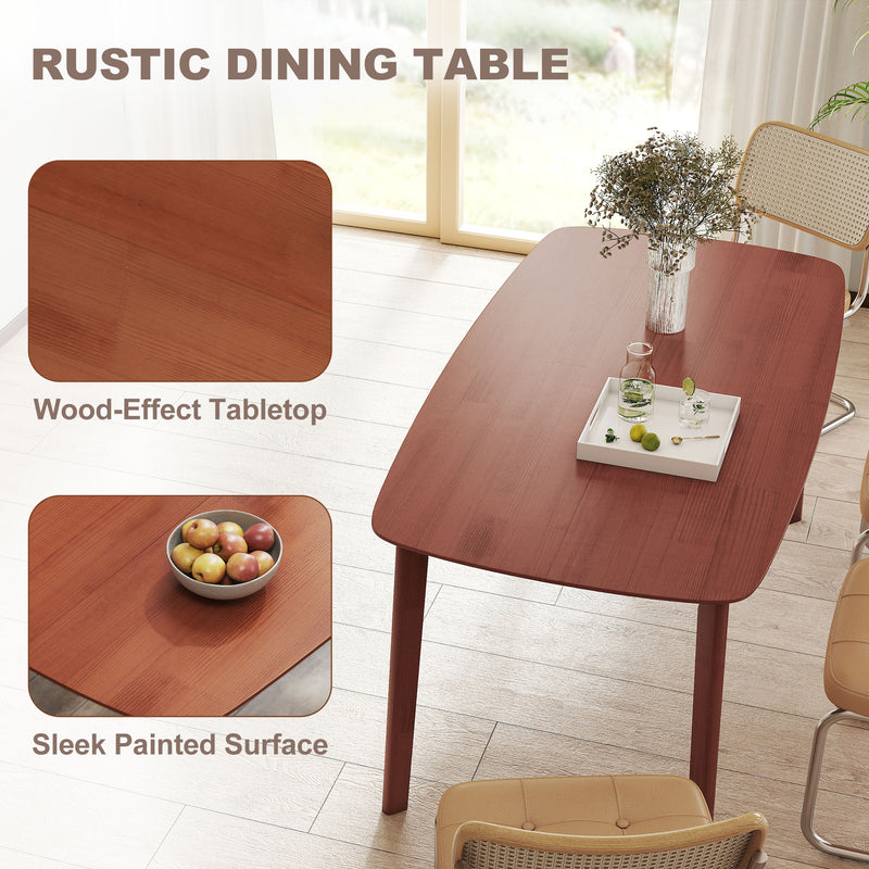 Rectangular Pine Wood Dining Table For Kitchen Or Dining Room Light Brown