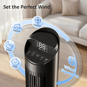 Tower Fan with Quiet Sleep Mode and App Control for Cool Comfortable Rooms Black AOSOM
