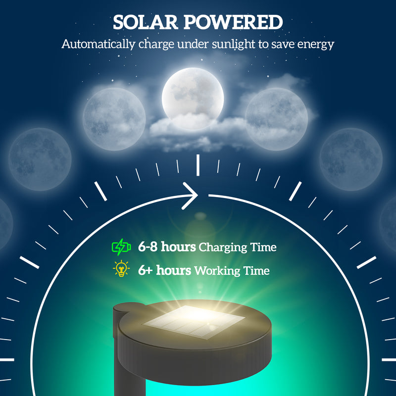 8 Pack Solar LED Garden Stake Lights Waterproof Pathway Lighting Auto On Off