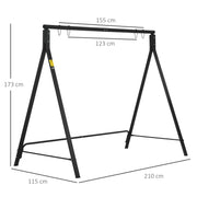 Black Steel Garden Swing Frame Only