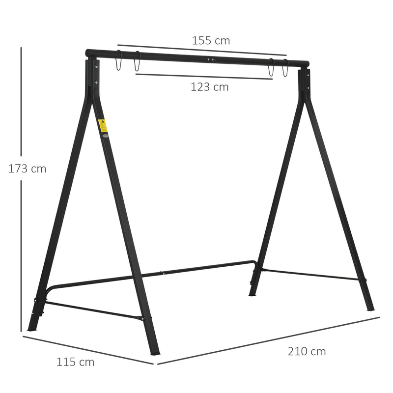 Black Steel Garden Swing Frame Only