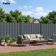 Garden Privacy Screen Fence for Wind and Sun Protection Waterproof PVC Grey AOSOM