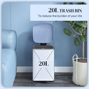 20L Metal Kitchen Bin with Soft Close Lid Ideal for Home or Office Use Light Blue