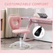 Pink Teddy Fleece Swivel Office Chair With Adjustable Height by HOMCOM