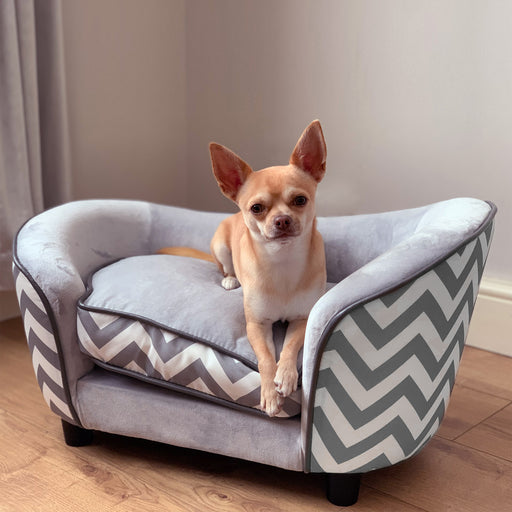 Small Dog Sofa Bed with Removable Padded Cushion Ideal for Indoor Use Grey