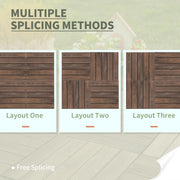 27 Piece Black Wooden Interlocking Decking Tiles For Patio Balcony Roof Or Hot Tub