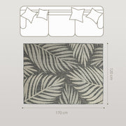 Machine Washable Indoor Outdoor Rug UV Resistant for Patio Garden or Kitchen, Grey