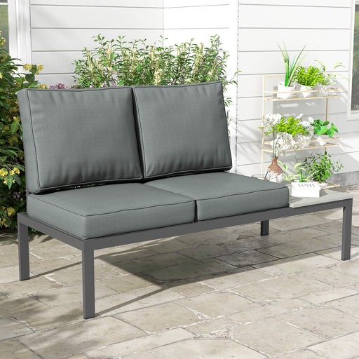 Charcoal Grey 2 Seater Garden Chair Cushion Set for Indoor and Outdoor Comfort