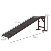 Non Slip Pet Ramp for Dogs and Cats With Carpeted Surface for Easy Climbing Brown and Grey AOSOM