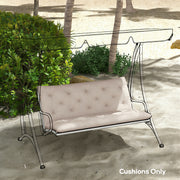 Outdoor Bench Cushion for 2 Seater Benches and Swing Chairs Water Resistant Khaki AOSOM