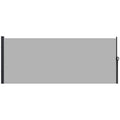 Light Grey Retractable Side Awning 400 x 180cm for Garden Balcony Pool Privacy by Outsunny