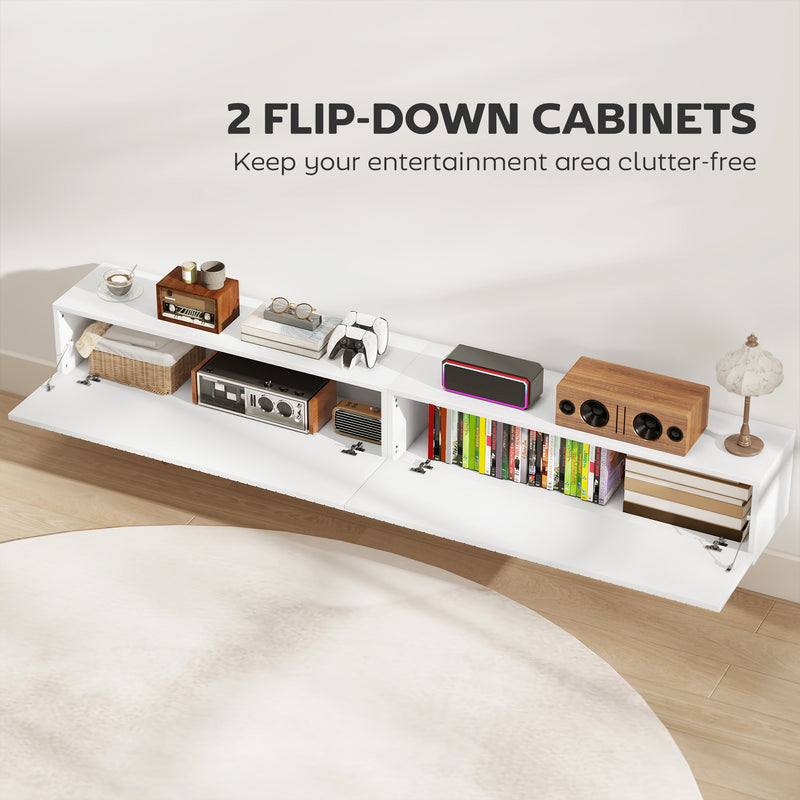 Floating TV Stand with Hidden Storage for Clutter-Free Lounge and Extra Floor Space