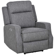 Electric Reclining Armchair with USB Charging Port and Padded Footrest Charcoal Grey