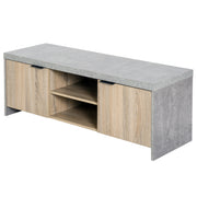 Grey TV Stand For TVs Up To 55 Inch With Storage Cupboards And Open Shelves