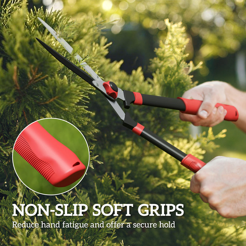 Heavy Duty Garden Hedge Shears 63cm with Sharp Blades and Comfort Grip for Easy Trimming