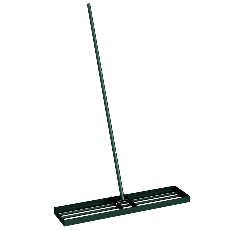 Lawn Levelling Rake with Wide Head for Smoothing Soil and Sand Green AOSOM