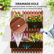 Wall Mounted Wooden Garden Planter with Trellis and Drainage Holes Brown by Outsunny