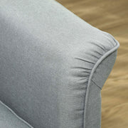 Grey 3 Seater Upholstered Sofa with Spring Cushion and Rubber Wood Legs by HOMCOM