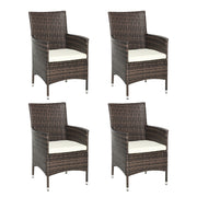 4 Piece Rattan Garden Chair Set With Cushions Ideal For Patio Or Outdoor Seating