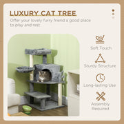 100cm Cat Tree Tower With Sisal Scratching Post Ideal for Climbing and Play Grey
