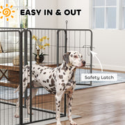 12 Panel Heavy Duty Dog Playpen With Doors 100cm High for Large Dogs Black by PawHut