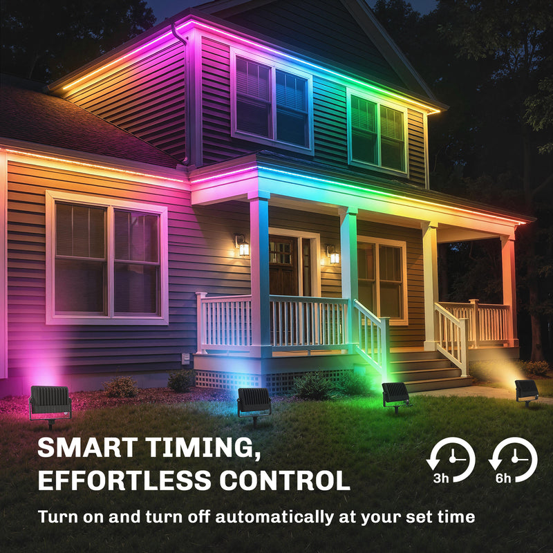 Garden Lighting Set with Remote Control for Easy Outdoor Mood Lighting Black Outsunny