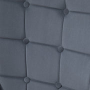 Velvet Wingback Armchair with Footstool for Lounge or Bedroom Comfort Dark Grey