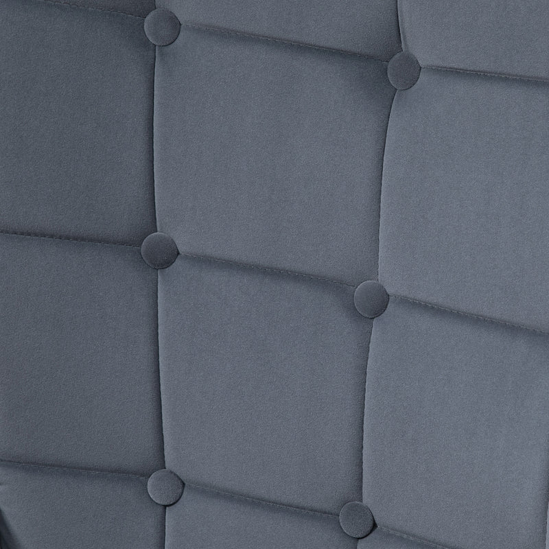 Velvet Wingback Armchair with Footstool for Lounge or Bedroom Comfort Dark Grey