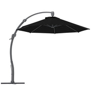 Black 3m Cantilever Garden Parasol With 360Â° Rotation and Crank Handle Premium Quality by Outsunny