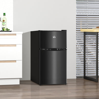 88L Under Counter Fridge Freezer with 5 Settings and 3 Star Energy Rating, Black