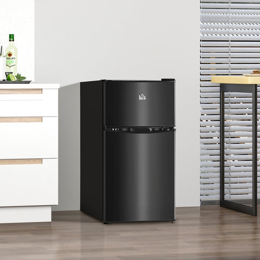 88L Under Counter Fridge Freezer with 5 Settings and 3 Star Energy Rating, Black