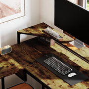 L Shaped Industrial Style Multi Work Desk For Home Office by HOMCOM