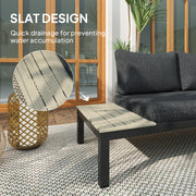 3 Piece Aluminium Garden Furniture Set with Cushions and Coffee Table Dark Grey by Outsunny