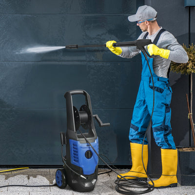 Pressure Washer for Patios Cars and Garden Furniture with Adjustable Nozzle Blue Black AOSOM