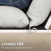 Light Grey Sun Lounger Cushions Set of 2 Thick Replacement Pads with Ties UPF20+ by Outsunny
