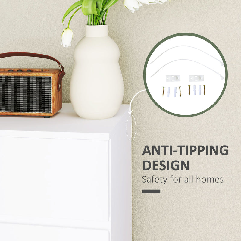 4 Drawer Chest Of Drawers With Storage Cabinets For Bedroom Organisation White