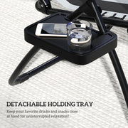 Set of 2 Light Grey Zero Gravity Outdoor Recliner Chairs with Canopy and Cushion by Outsunny