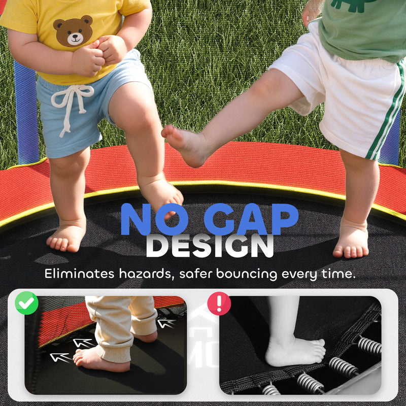 Kids Outdoor Trampoline With Safety Net For Ages 3 to 10 Ideal for Garden Play Blue AOSOM