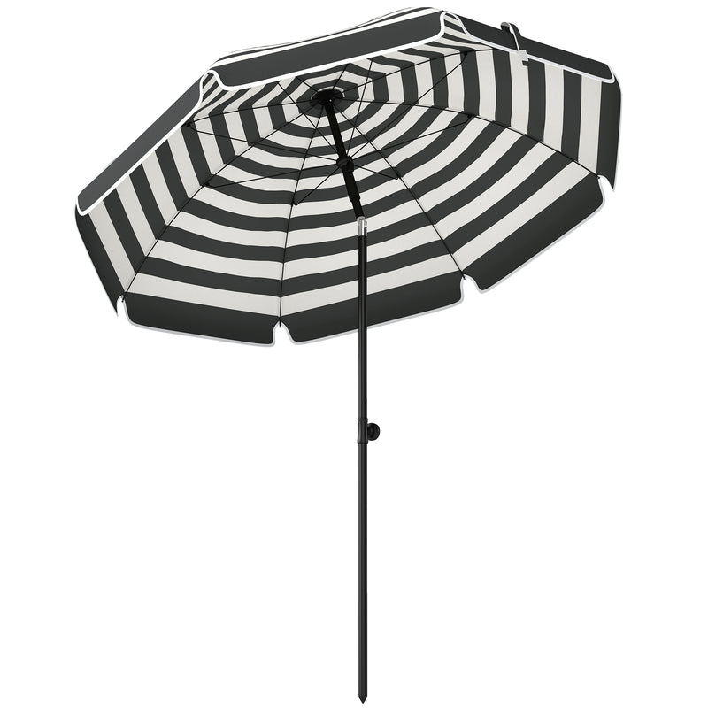 1.8m Beach Umbrella with Adjustable Tilt and Carry Bag for Easy Sun Protection (UPF30+) Outsunny