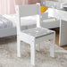Kids Study Table and Chair Set with Storage and Pull-Out Drawer Grey by AIYAPLAY