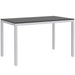 Black Patio Dining Table for 4 to 6 with Slatted Top and Aluminium Frame by Outsunny