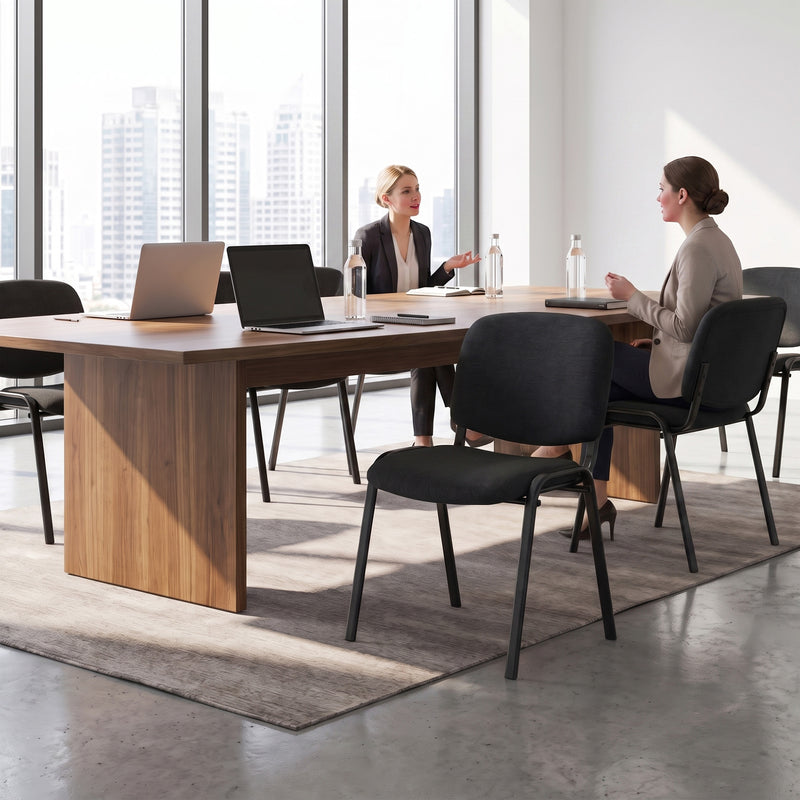 Stackable Office Visitor Chair for Easy Storage and Clutter-Free Workspace Black