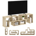 Grey Oak Wood Grain TV Stand for TVs up to 75 Inches with Storage Shelves by HOMCOM