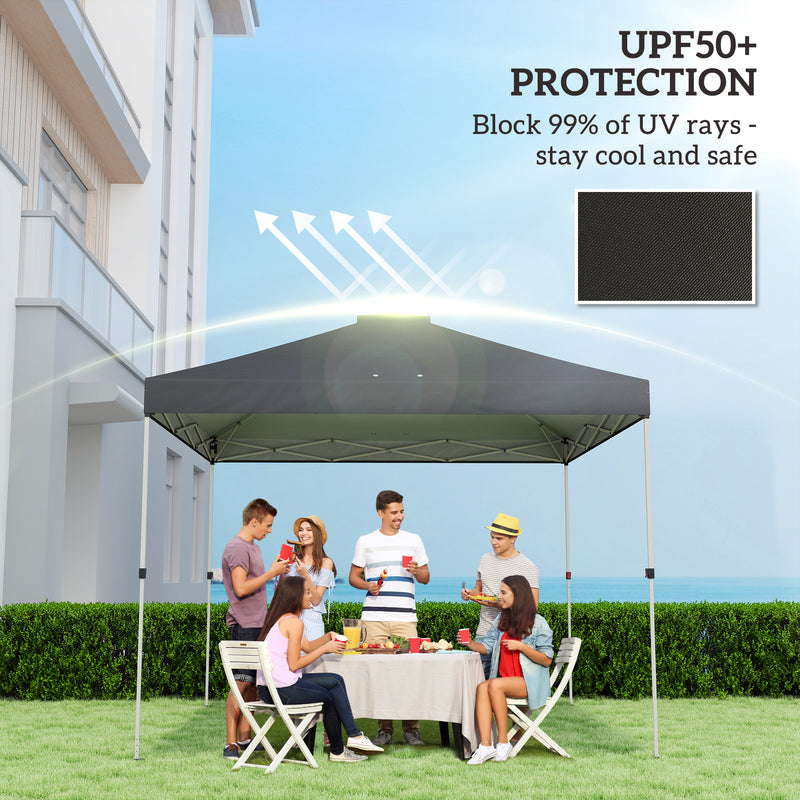 Gazebo Roof Replacement Waterproof UV Protection for 3 x 3 m Frames Black Outsunny