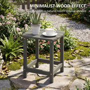 Outdoor Side Table for Garden or Patio with Easy-Clean Weatherproof Wood Effect Grey Outsunny