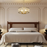 Four Bulb Crystal Chandelier Light Fixture Adds Elegance To Dining Room or Lounge Gold