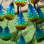 Metal Peacock Garden Ornament for Lawn or Patio Display Eye Catching Design Blue AOSOM