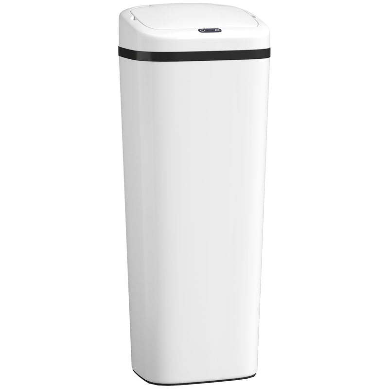 50L Touchless Kitchen Bin with Motion Sensor for Hygienic Waste Disposal White AOSOM