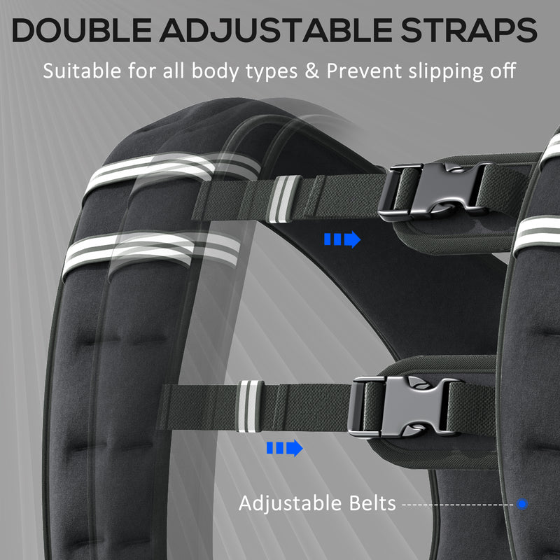 8kg Weighted Running Vest with Adjustable Straps and Reflective Strips for Training Black AOSOM